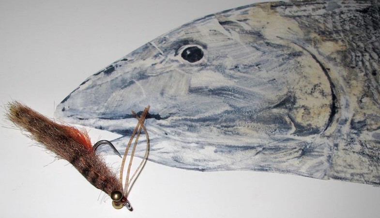 This original pattern was created to target big bonefish looking for a big meal.  What I found was that all size bonefish crushed it!!  The shape and size of this killer fly imitates the basic shape and swimming action of a Mantis Shrimp. Thousands of hours of water time has gone into the sink rates of this fly to perfection. Sink rate 2-seconds/1 meter. 
